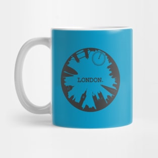 London England Landmarks - Circular Skyline Design Mug